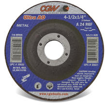 CGW Abrasives 45082 - 1/4" Depressed Center Grinding Wheels, Type 27 - White AO